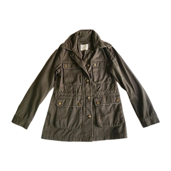 Lucky Brand Jacket Women S Green Military Field Chore Utility Coat Zip/button - Picture 2 of 8